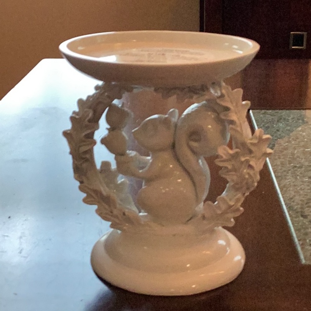 White Squirrel Candle Holder